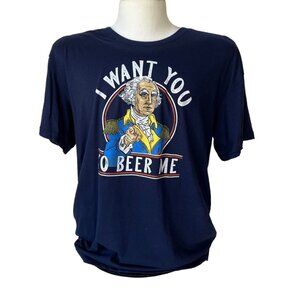 Staghorn River Graphic Tshirt I Want You To Beer Me Blue Patriotic Funny Size XL